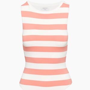 Aritzia Babaton Muscle Bodysuit Grapefruit Coral Tank Sleeveless Sz S
